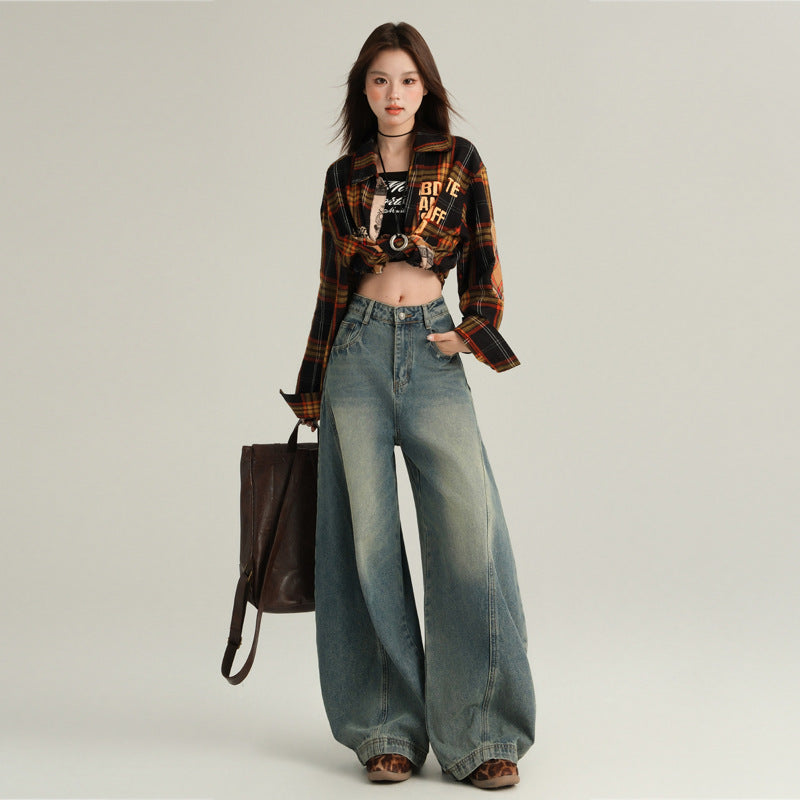 High-Waisted Wide-Leg Denim – Sculpted Elegance & Tijdloze Stijl