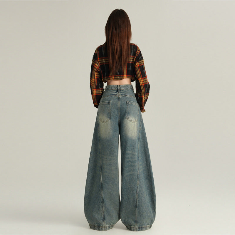 High-Waisted Wide-Leg Denim – Sculpted Elegance & Tijdloze Stijl
