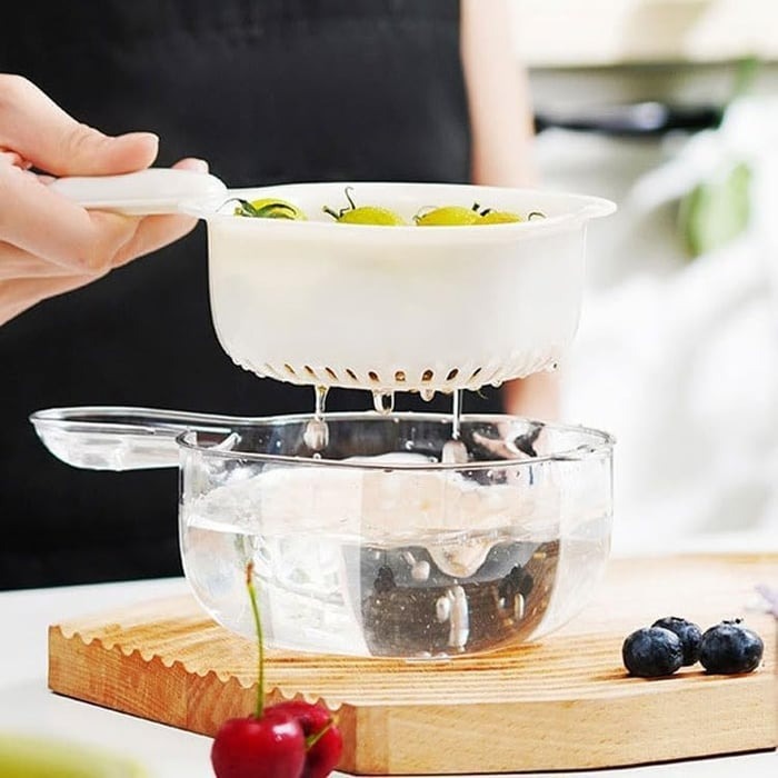 MiniDrain: Minikeuken Afdruiprek Mand met Handvat