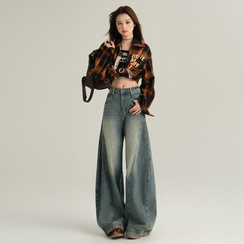 High-Waisted Wide-Leg Denim – Sculpted Elegance & Tijdloze Stijl