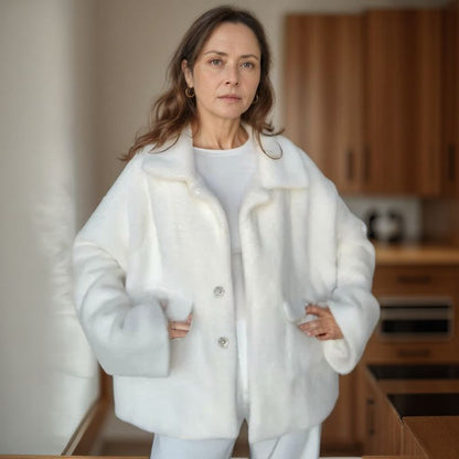 Aurora Plush™ Jas in Fluweelzacht Synthetisch Leer - Luxe en Warmte die je Omhullen!