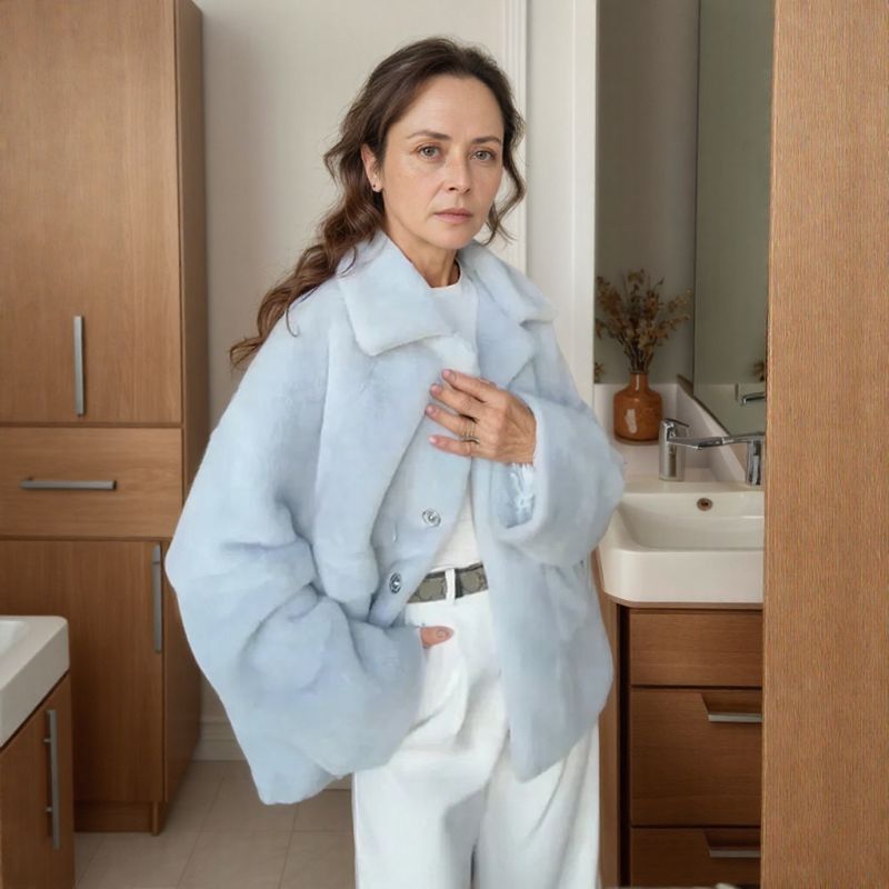 Aurora Plush™ Jas in Fluweelzacht Synthetisch Leer - Luxe en Warmte die je Omhullen!