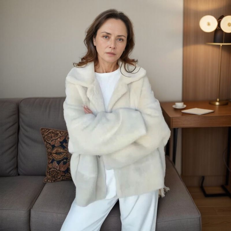 Aurora Plush™ Jas in Fluweelzacht Synthetisch Leer - Luxe en Warmte die je Omhullen!
